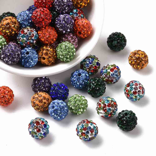 Fiasrel 100pcs Colored clay drill balls DIY Shamballa Beads