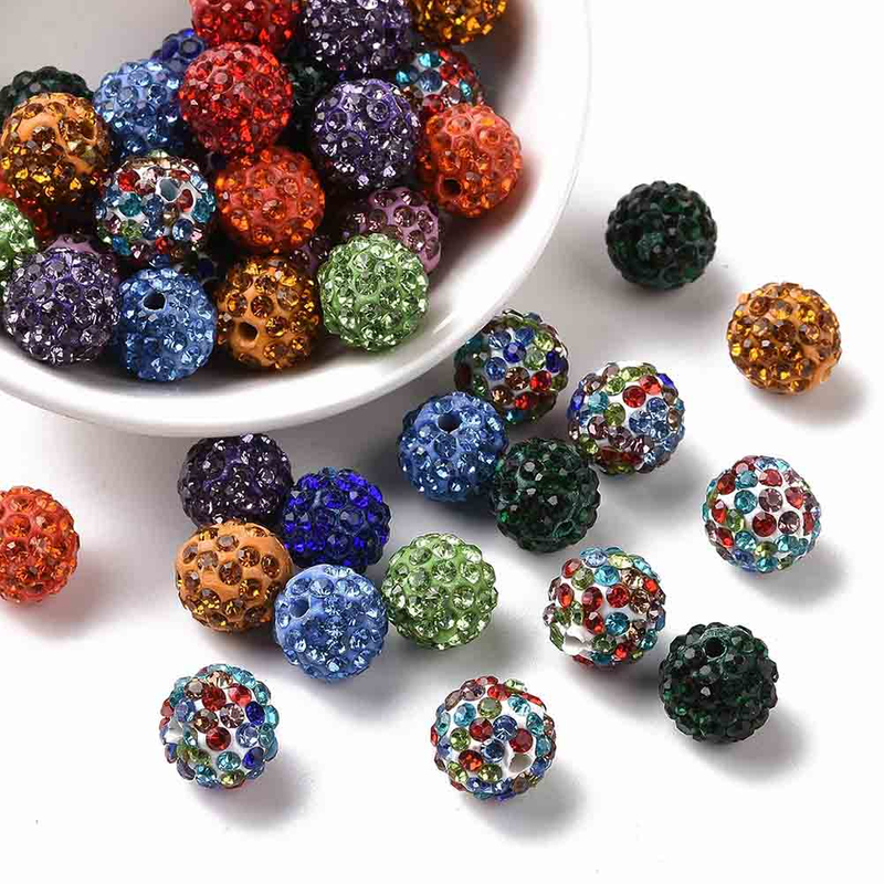 Fiasrel 100pcs Colored clay drill balls DIY Shamballa Beads