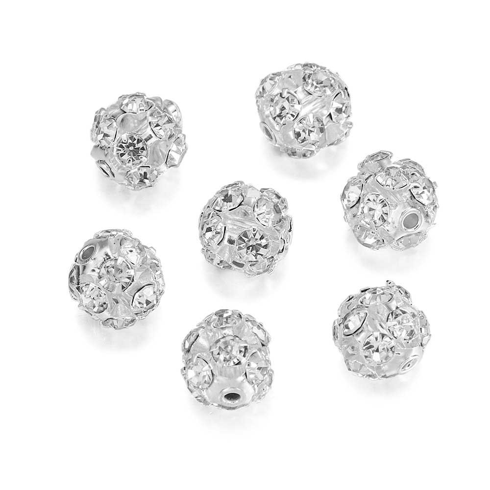 Fiasrel 30pcs 6/8/10mm Soft clay drill balls DIY Shamballa Beads