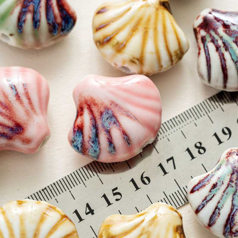 Fiasrel diy shell ceramic beads