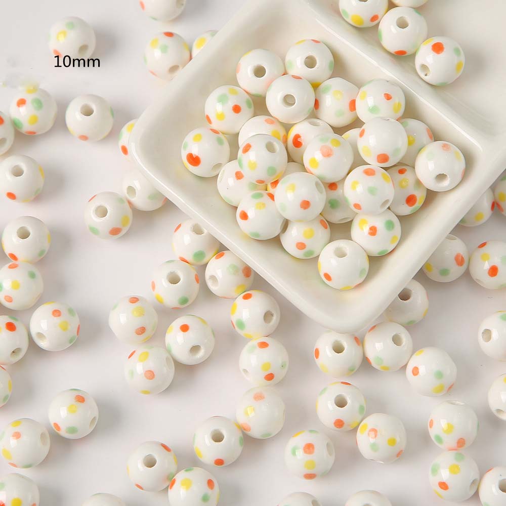 Fiasrel Cute ceramic carrot rabbit dot beads