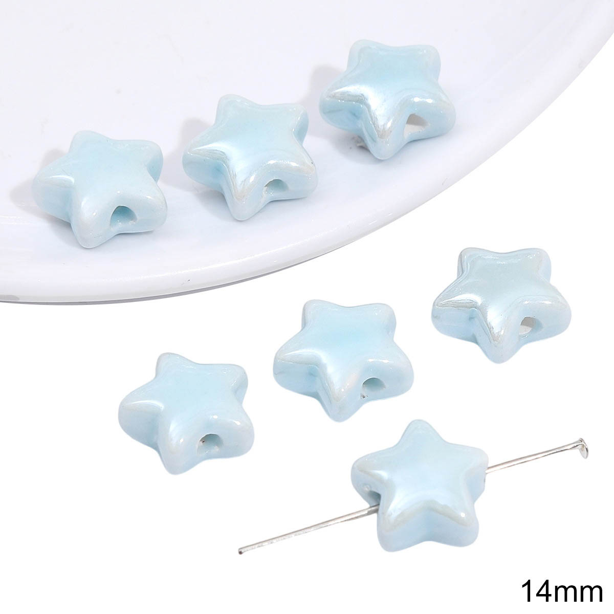 Fiasrel Ceramic blue beads