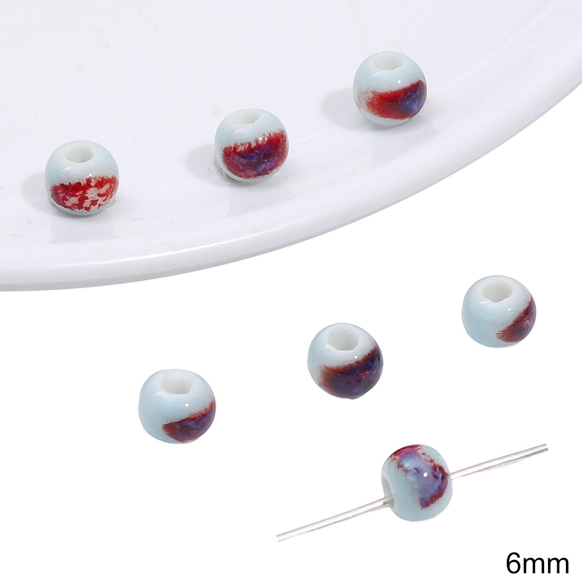 Fiasrel Pinkish-white ceramic beads