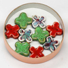 Fiasrel Colored flat square ceramic beads