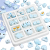 Fiasrel Blue heart-shaped ceramic beads
