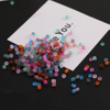 Fiasrel 10g 4mm Frosted Clear Glass Seed Beads for DIY Jewelry Making