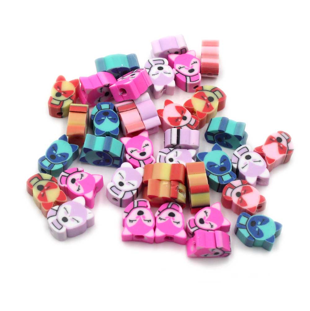 Fiasrel 1000pcs Children's diy mixed-color animal soft clay beads
