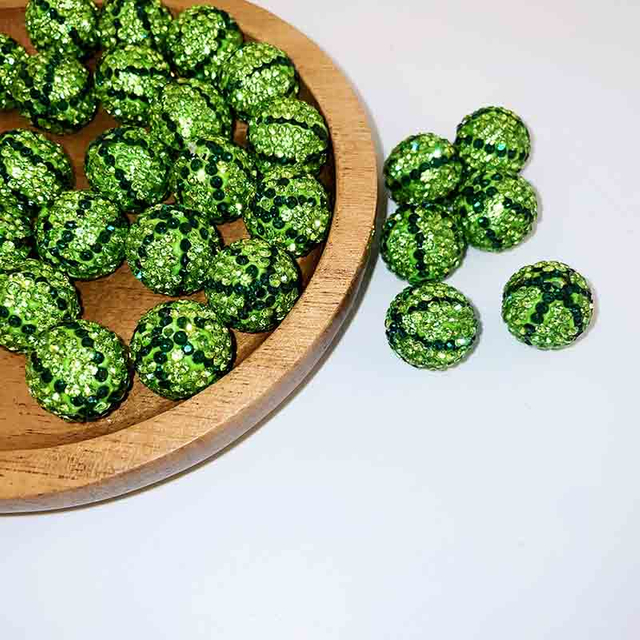 Fiasrel 2pcs Watermelon soft clay drill balls DIY Shamballa Beads