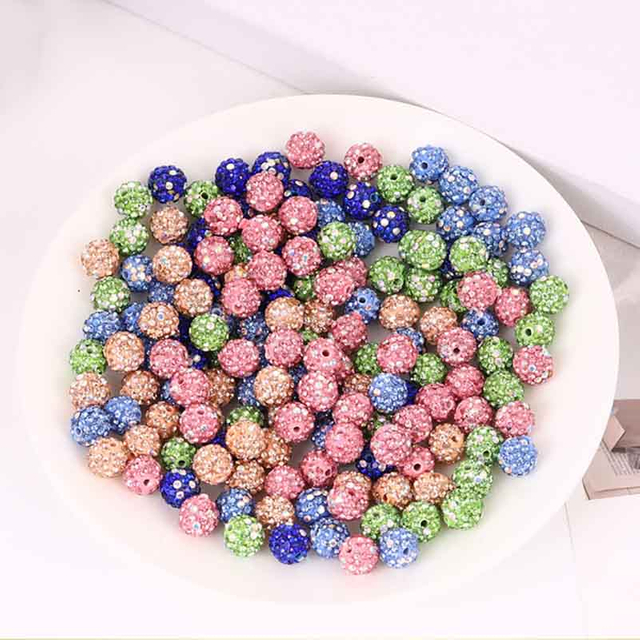 Fiasrel 50pcs Mixed drilling clay DIY Shamballa Beads