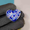 Fiasrel 6pcs Heart-shaped colored clay drill DIY Shamballa Beads