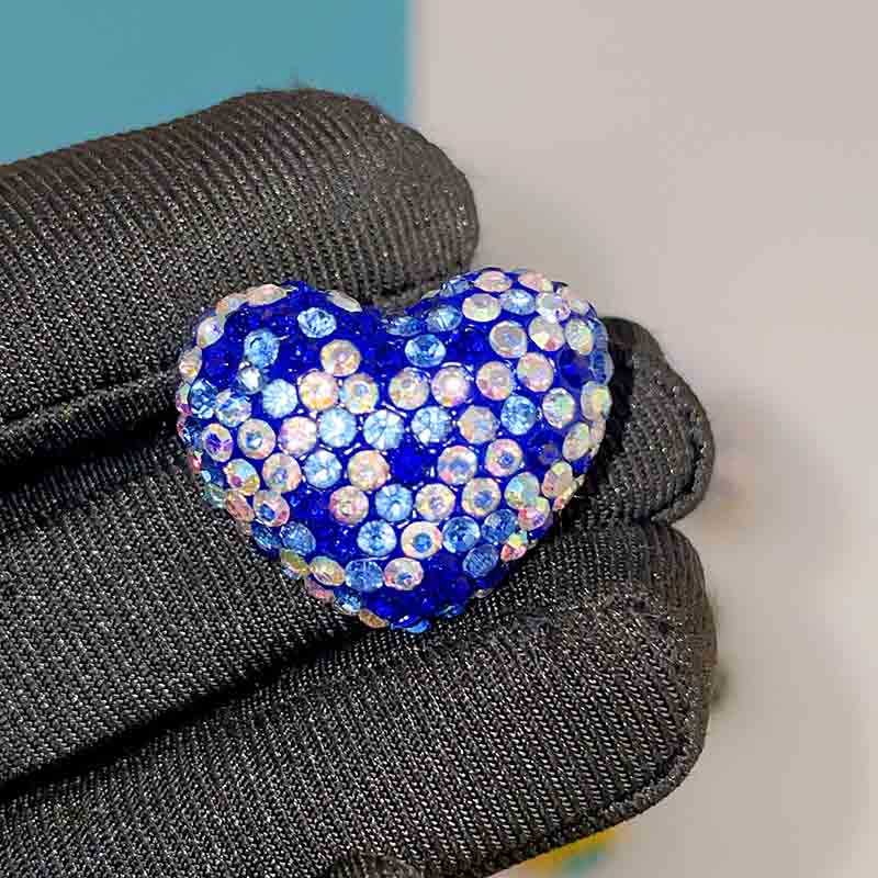 Fiasrel 6pcs Heart-shaped colored clay drill DIY Shamballa Beads