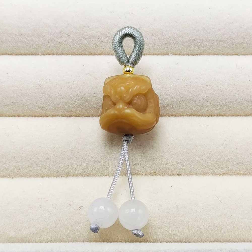 Fiasrel DIY Natural Bodhi lion dance pendant