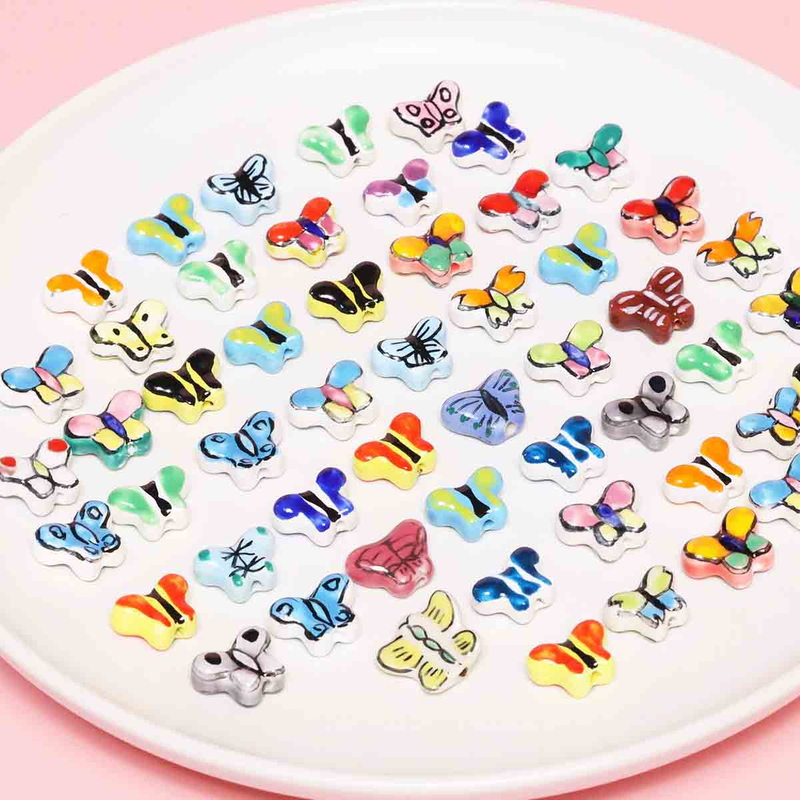 Fiasrel diy hand-painted butterfly ceramic beads