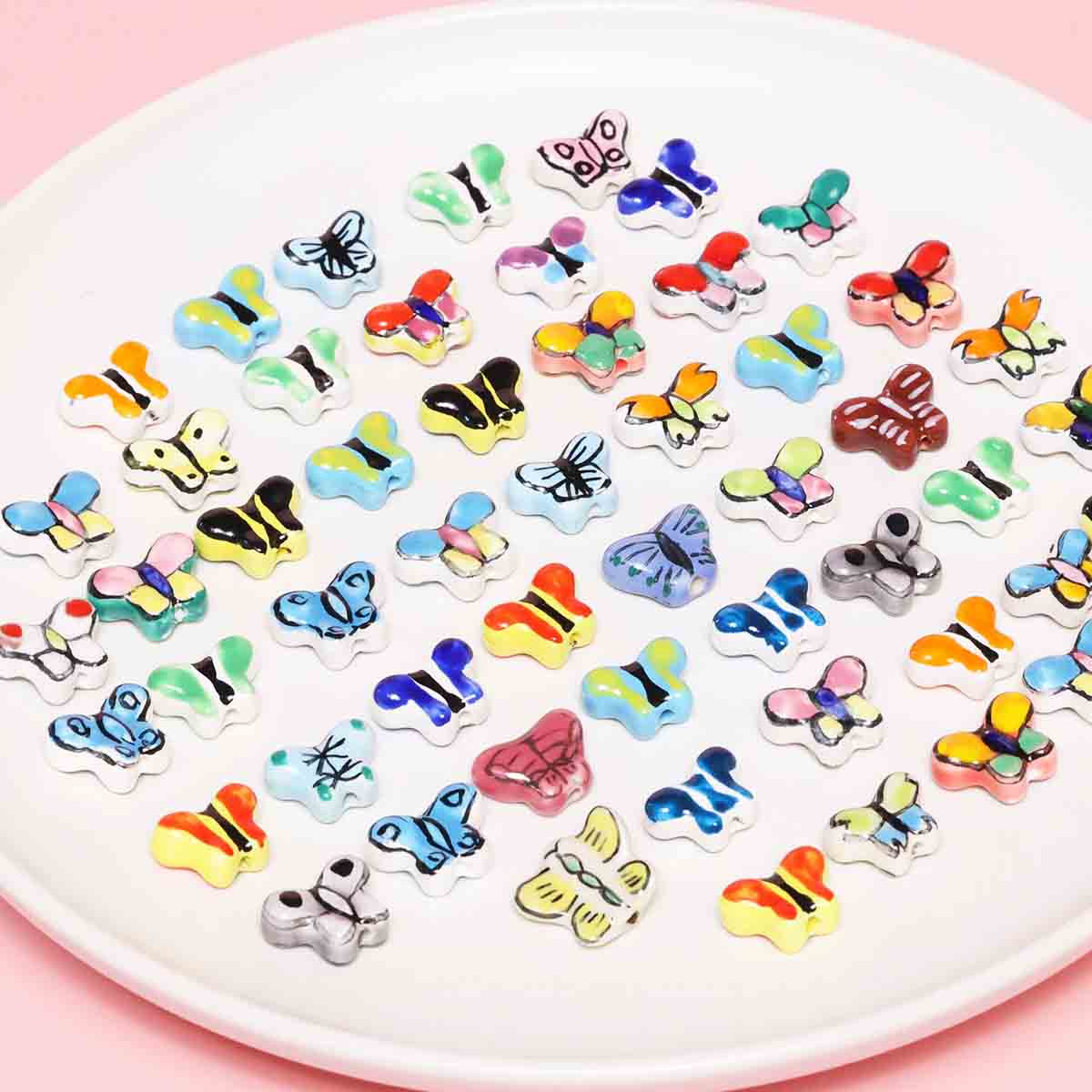 Fiasrel diy hand-painted butterfly ceramic beads
