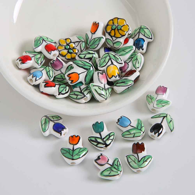 Fiasrel Tulip perforated ceramic beads