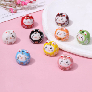 Fiasrel Maneki Neko ceramic beads