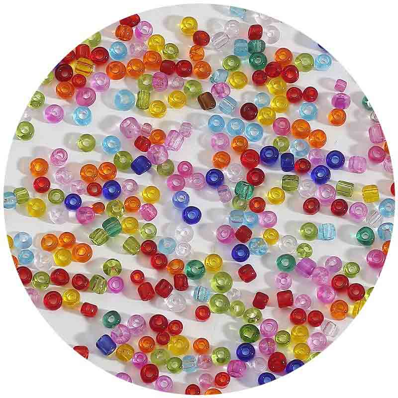 Fiasrel 2-4mmTransparent Glass Seed Beads, Loose Beads, Handmade DIY