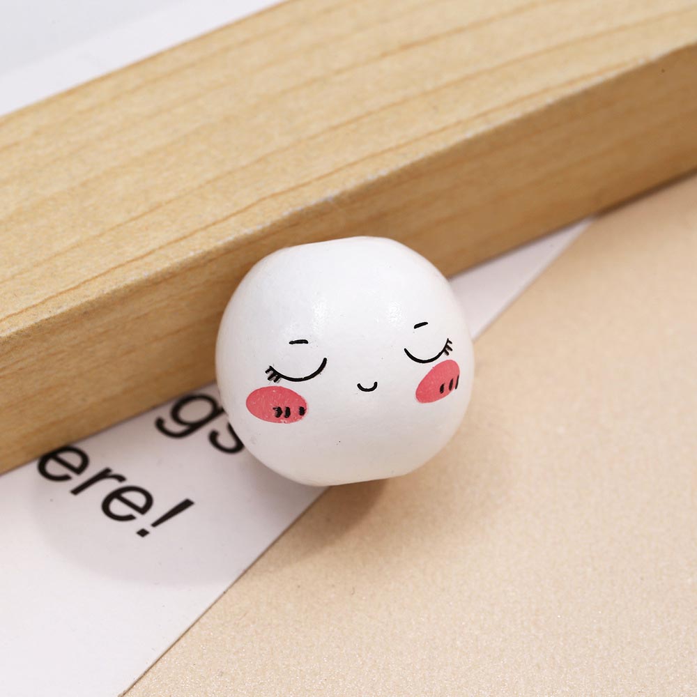 Fiasrel 20mm Doll head smiling face wooden beads