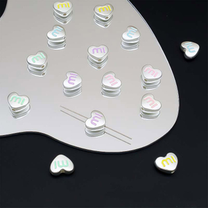 Fiasrel 10pcs Cartoon heart alloy beads