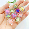 Fiasrel 16mm Transparent square smiley face beads
