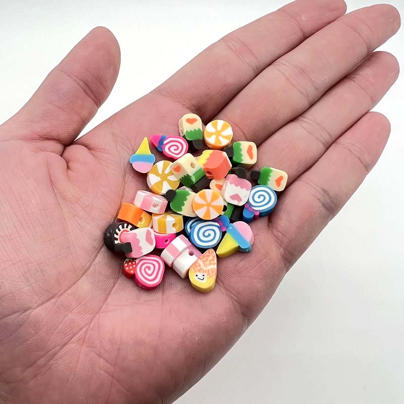 Fiasrel 100pcs diy mixed-color accessory soft clay beads