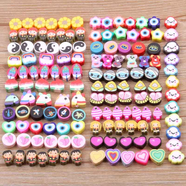 Fiasrel 20pcs Mixed style and color soft clay beads