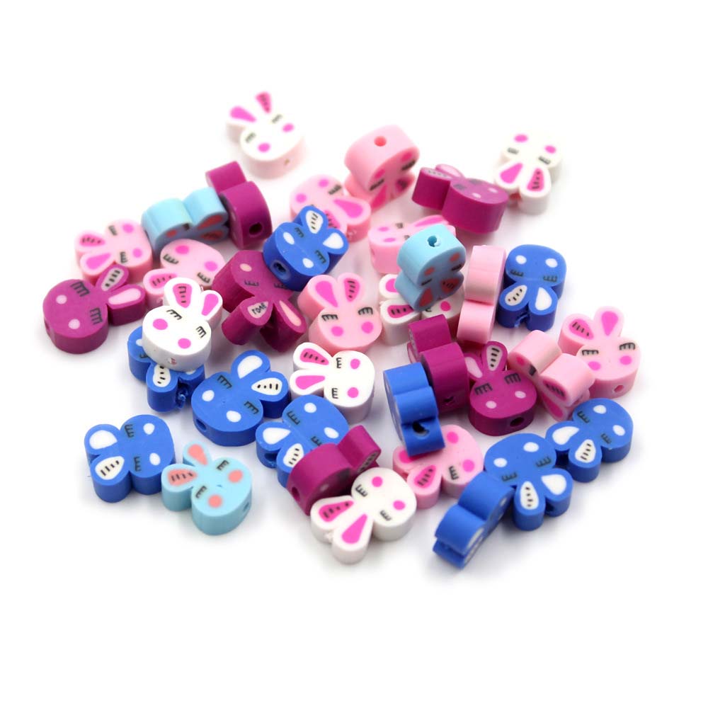 Fiasrel 1000pcs Children's diy little rabbit soft clay beads