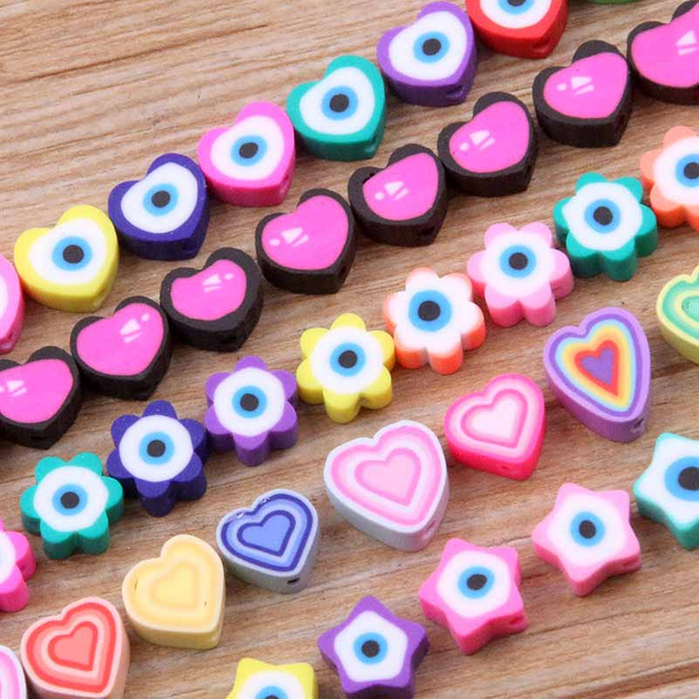 Fiasrel 20pcs Variegated star-shaped soft clay beads