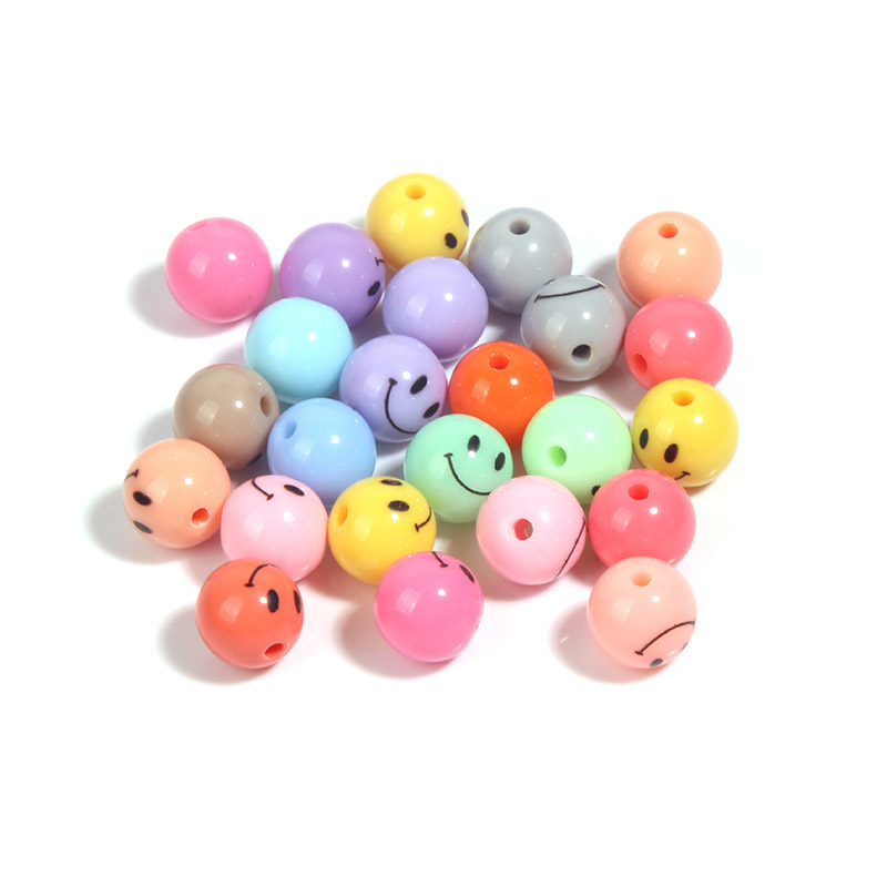 Fiasrel 10-18mm Colorful cartoon smiling face beads