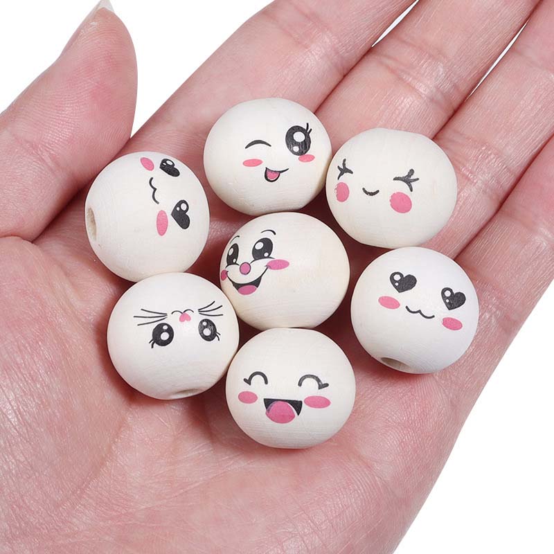 Fiasrel 100pcs 20mm Hemu Smiley face beads