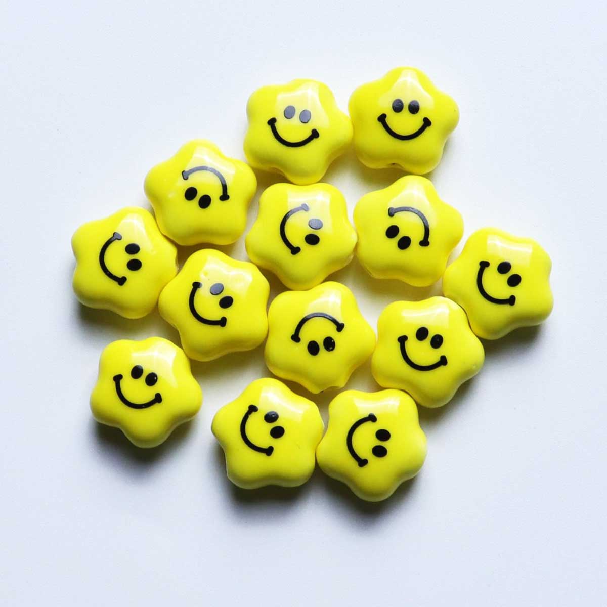 Fiasrel Ceramic plum blossom heart-shaped smiling face beads