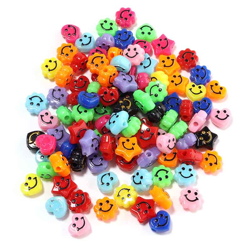 Fiasrel 50pcs Smiling face expression bead