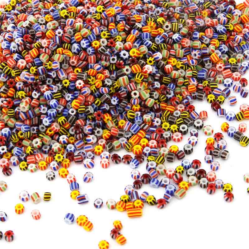 Fiasrel 3mm Glass Seed Beads - Colorful Watermelon Beads