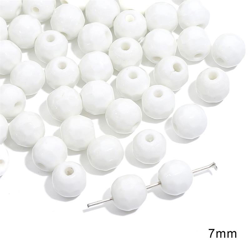 Fiasrel Frosted white ceramic diy beads