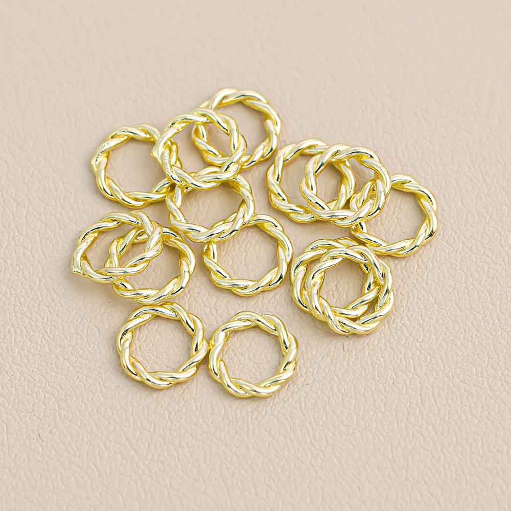 Fiasrel 50pcs Golden twisted closed loop