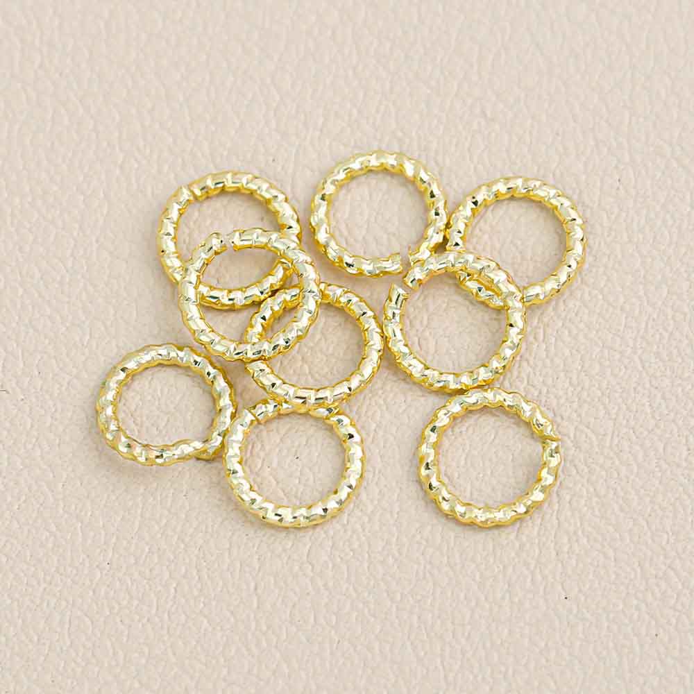 Fiasrel 100pcs Gold and silver embroidered opening ring