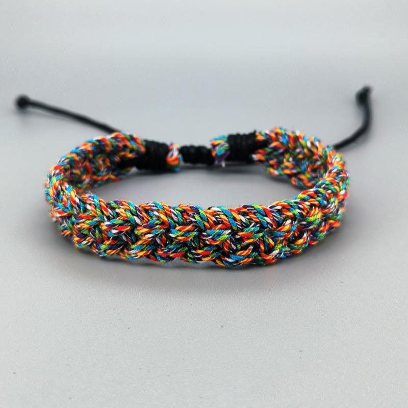 Fiasrel A retro colored cotton and linen bracelet