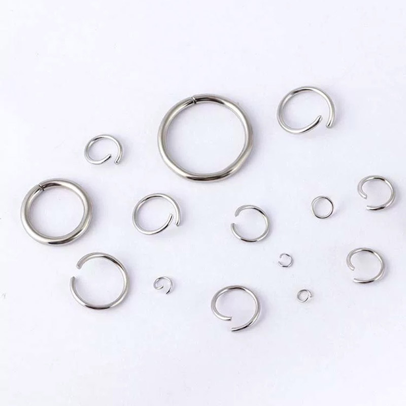 Fiasrel 100pcs Stainless steel open ring silver circular ring accessory