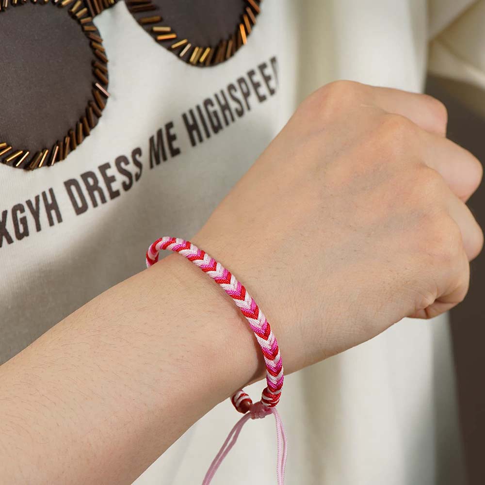 Fiasrel 6pcs Fishbone braid color-blocked bracelet