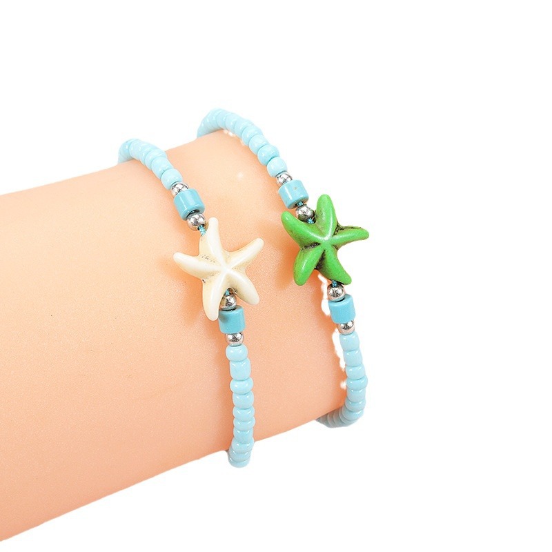 Fiasrel Colorful starfish rice bead bracelet