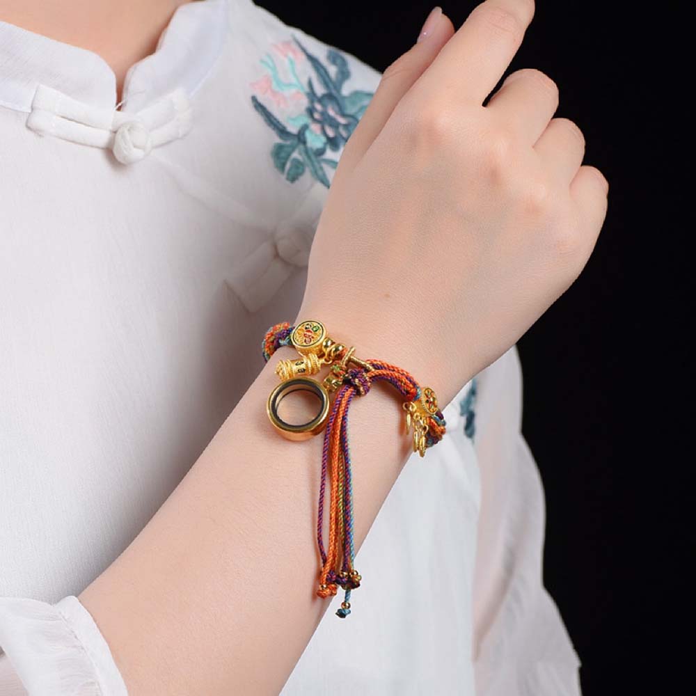 Fiasrel Tibetan-style colorful reincarnation bracelet