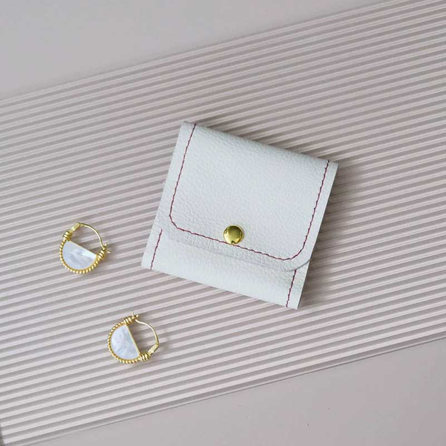 Fiasrel 8*8cm Top-grain cowhide jewelry storage bag