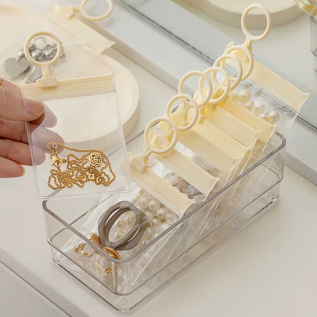 Fiasrel 15pcs Beige pull ring jewelry sealed bag
