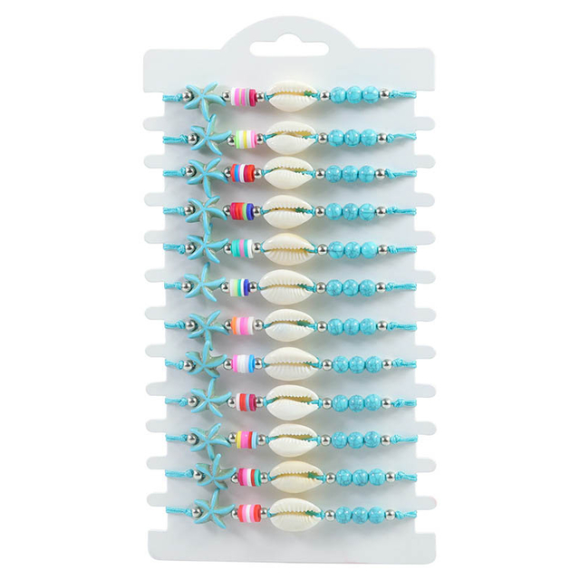 Fiasrel 2pcs Turquoise shell bracelet