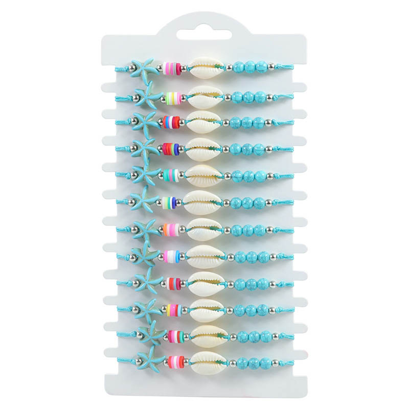 Fiasrel 2pcs Turquoise shell bracelet