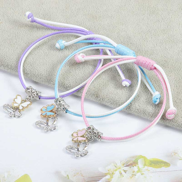 Fiasrel 2pcs Butterfly small flower five-pointed star bracelet