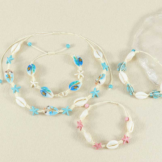 Fiasrel Bohemian-style ocean bracelet necklace