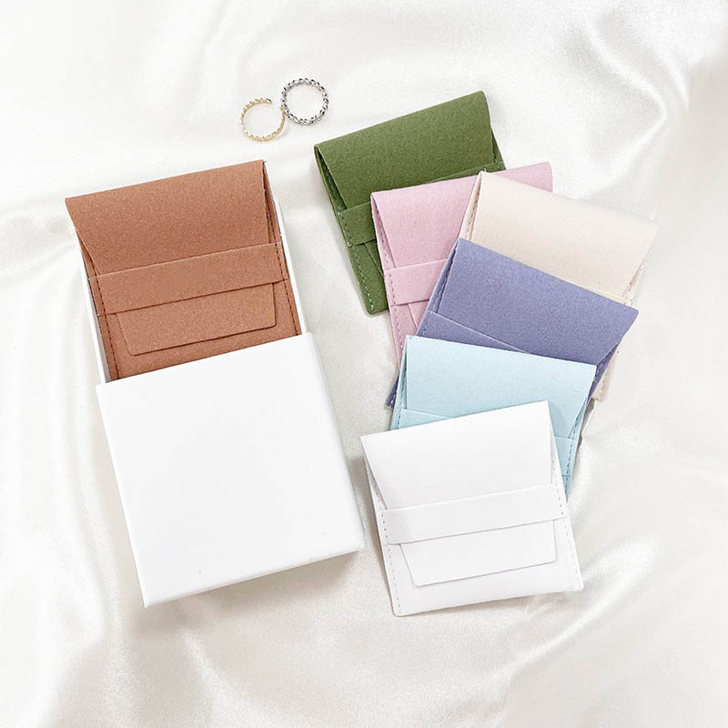 Fiasrel 8*8cm Faux leather fleece flip-top accessory bag