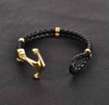 Fiasrel Stainless Steel Anchor Bracelet Silver Gold Metal Clasp Accessories Woven Men's Leather Bracelet Jewelry