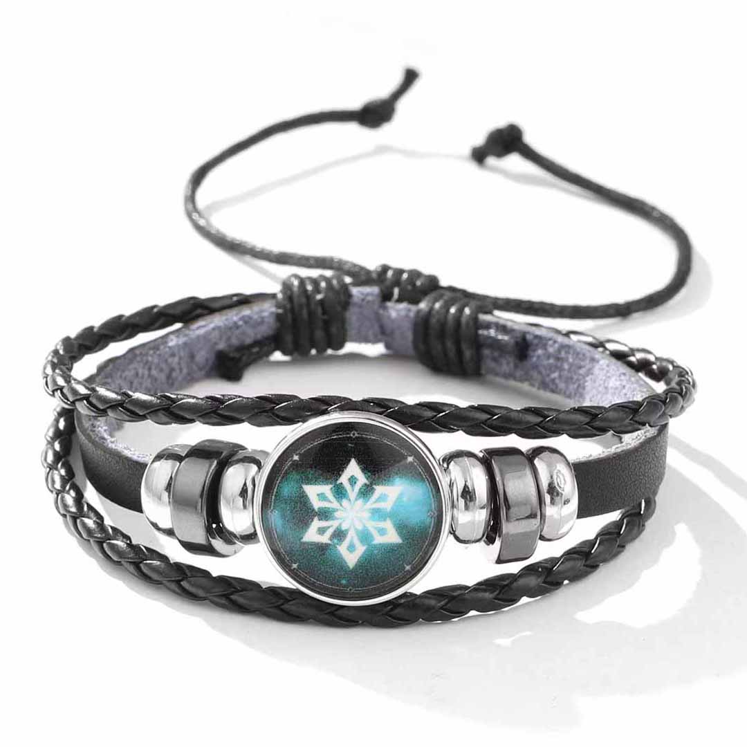 Fiasrel Anime Game Genshin impact Bracelet Vintage Leather Bracelet